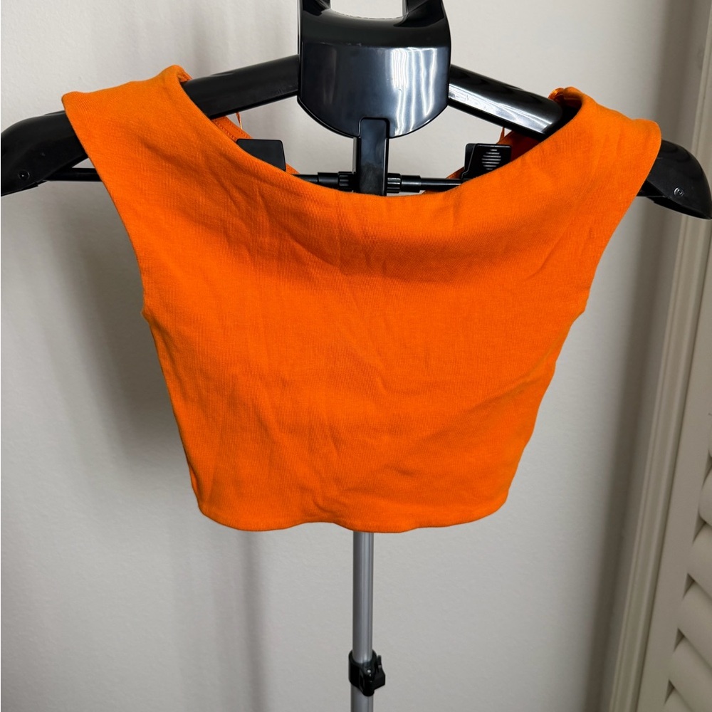 Zara Bright Orange Crop Top